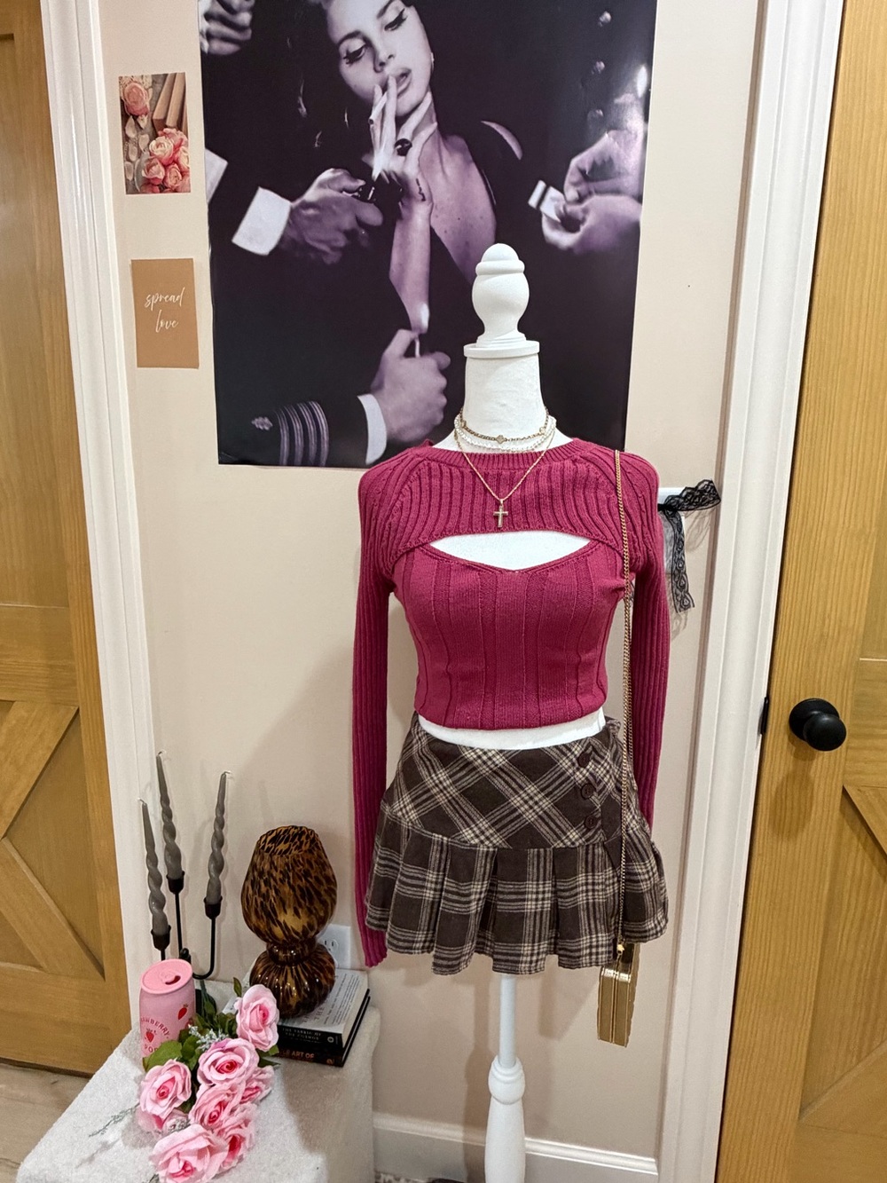 Aeropostale Pink Rib-Knit Cutout Crop Top